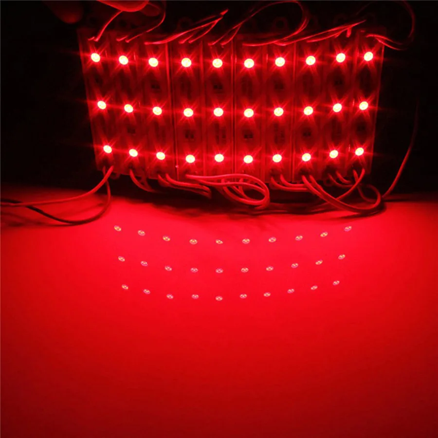 LED Module SMD 5050 3 LED DC12V Waterproof Advertisement Sign Letter Storefront Strip Lamp Modules Light Red Color (22)