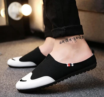 New Trend Half Peas Shoes Without Heel Summer Men's Shoes Home Single Shoes Canvas Shoes Thin Section
New Trend Half Peas Shoes Without Heel Summer Men's Shoes Home Single Shoes Canvas Shoes Thin Section