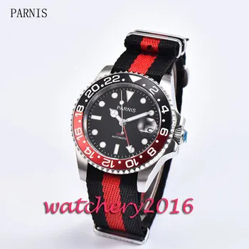 Fashion 40mm Parnis black dial black & red bezel date adjust nylon strap sapphire glass GMT Automatic movement Men's Watch
Fashion 40mm Parnis black dial black & red bezel date adjust nylon strap sapphire glass GMT Automatic movement Men's Watch