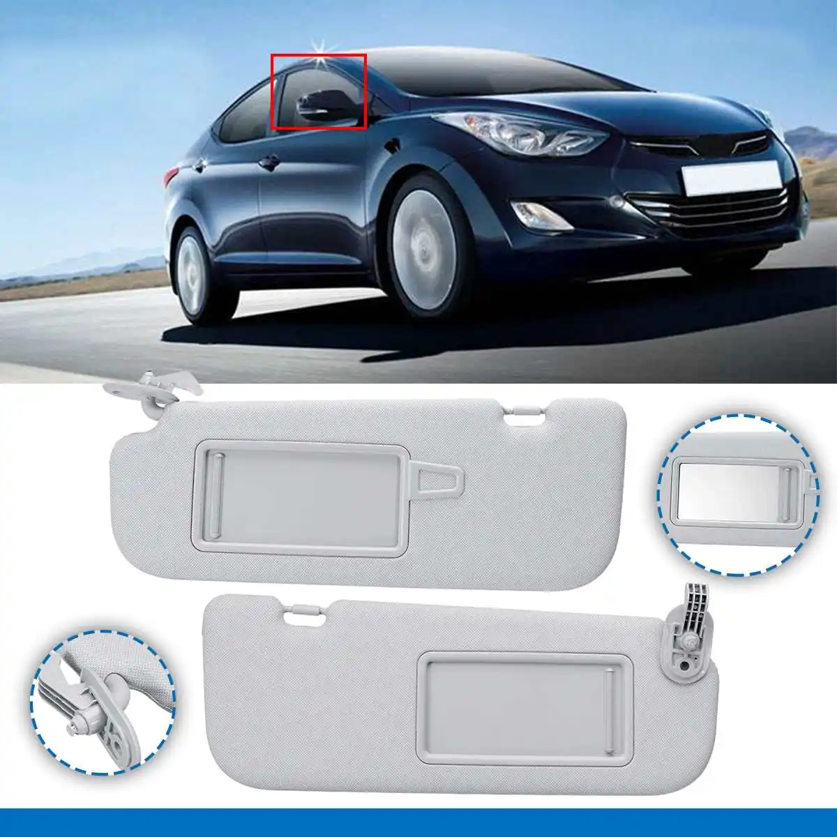Car Inner Front Sunvisor Sunshield Sun Visor Shield Shade Board With Mirrors Left Right For HYUNDAI Elantra MD 2011 - 2015
Car Inner Front Sunvisor Sunshield Sun Visor Shield Shade Board With Mirrors Left Right For HYUNDAI Elantra MD 2011 - 2015
