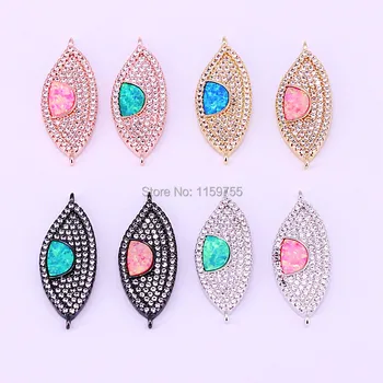 10Pcs Higt quality micro pave cz opal Stones Eye Connector beads for Jewelry Making Accessories
10Pcs Higt quality micro pave cz opal Stones Eye Connector beads for Jewelry Making Accessories