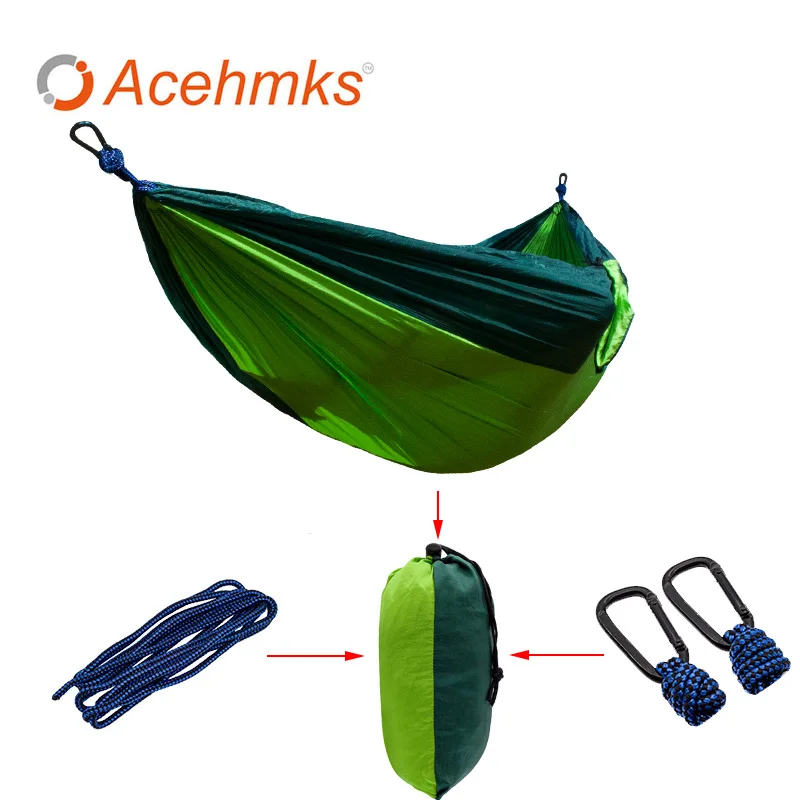 Acehmks 2 People Hiking Camping Hammock Tent Leisure Travel Garden Portable Outdoor Hanging Swing Bed Nylon Parachute Fabric
Acehmks 2 People Hiking Camping Hammock Tent Leisure Travel Garden Portable Outdoor Hanging Swing Bed Nylon Parachute Fabric