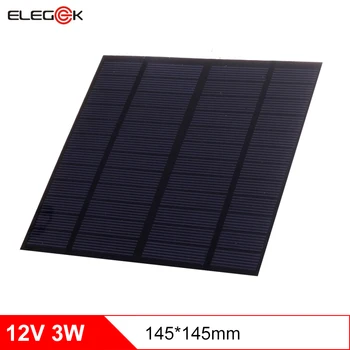 ELEGEEK 3W 12V Mini Solar Panal 250mAh Polycrystalline PET Solar Panel Cell 250mA for DIY Solar Systemt and Test 145*145mm
ELEGEEK 3W 12V Mini Solar Panal 250mAh Polycrystalline PET Solar Panel Cell 250mA for DIY Solar Systemt and Test 145*145mm