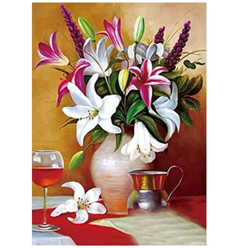 Round Diamond mosaic Cross Stitch 5d Diamond Embroidery lily flower vase diy Diamond painting flowers mosaic picture pastes
Round Diamond mosaic Cross Stitch 5d Diamond Embroidery lily flower vase diy Diamond painting flowers mosaic picture pastes