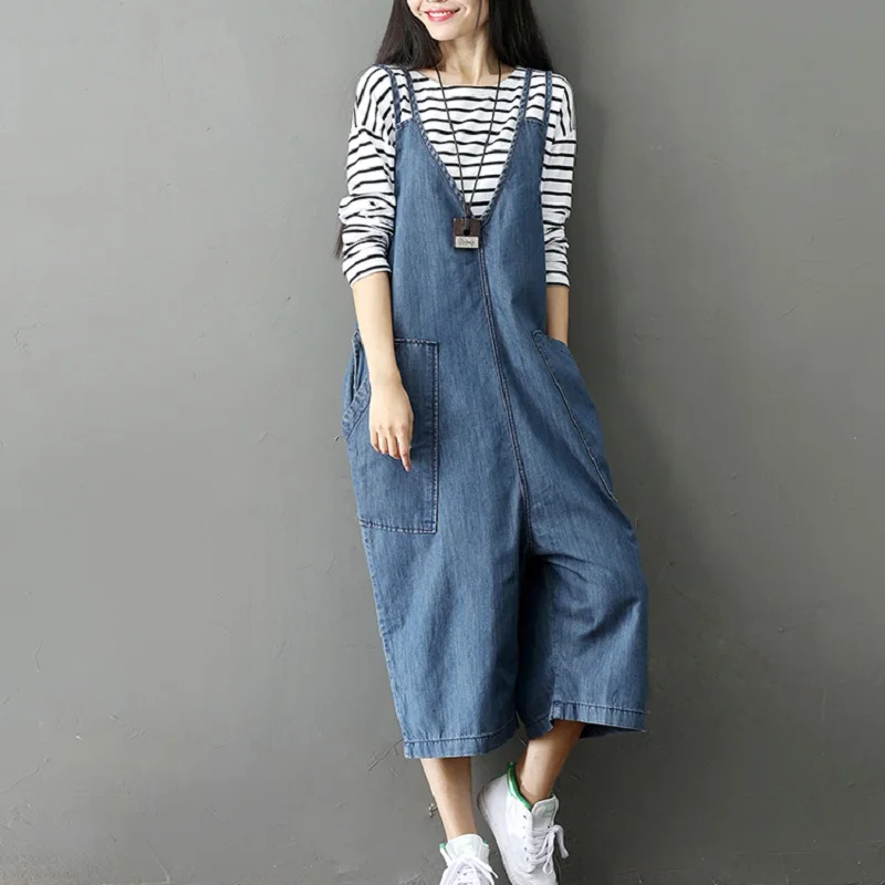 Mori Girl Spring Autumn Women Denim Jumpsuits Casual Loose High Waist Wide Leg Ankle-Length Jeans Solid Washed Female Overalls
Mori Girl Spring Autumn Women Denim Jumpsuits Casual Loose High Waist Wide Leg Ankle-Length Jeans Solid Washed Female Overalls