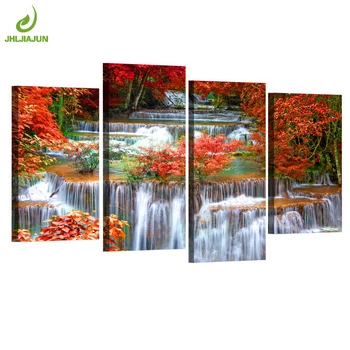 4 Panel Canvas Oil Painting Module Picture Waterfall Red Leaf Frame Modern Print Art wall Decoration Painting
4 Panel Canvas Oil Painting Module Picture Waterfall Red Leaf Frame Modern Print Art wall Decoration Painting