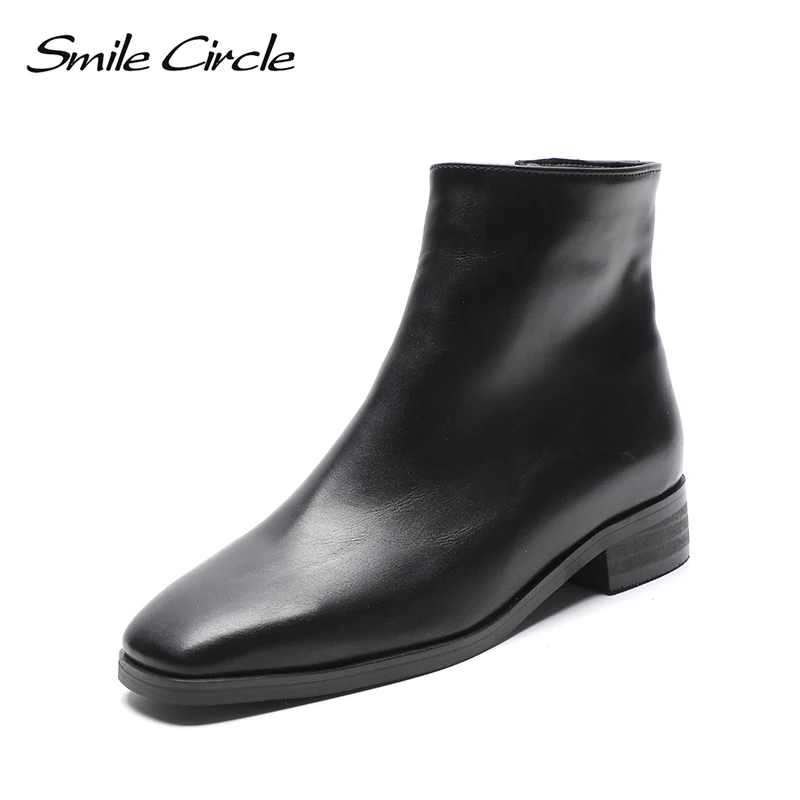 Smile Circle Slip-On Ankle Boots for Women Shoes Autumn Winter 2018 Genuine Leather Short Boots Square head toe Women's Shoes
Smile Circle Slip-On Ankle Boots for Women Shoes Autumn Winter 2018 Genuine Leather Short Boots Square head toe Women's Shoes