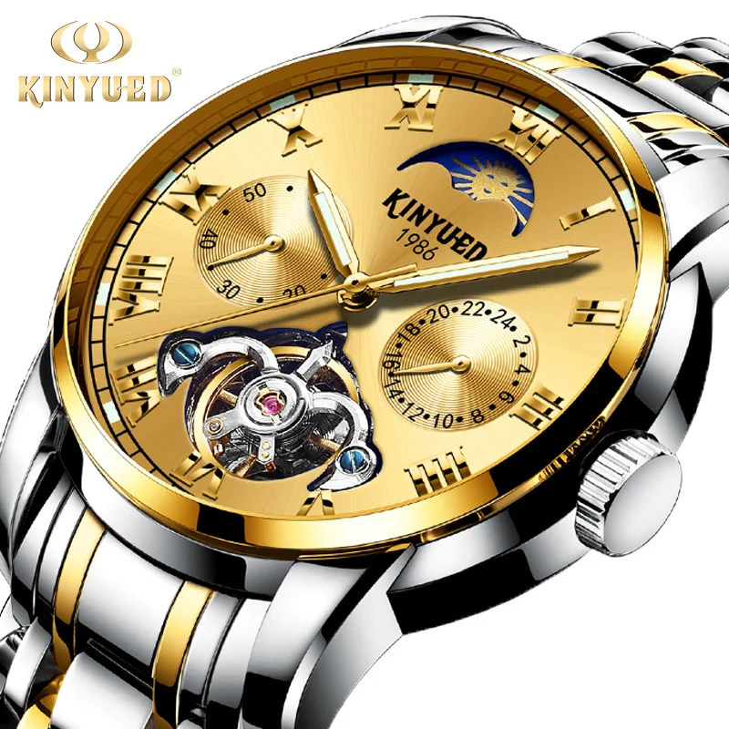 KINYUED Watch Men Luxury Waterproof Moon Phase Business Gift Mechanical Watch Men Automatic Men's Mechanical Self Wind Watches
KINYUED Watch Men Luxury Waterproof Moon Phase Business Gift Mechanical Watch Men Automatic Men's Mechanical Self Wind Watches