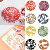 DIY Round Hollow Layering Stencils For Wall Painting Scrapbooking Stamping Stamp Album Decorative Embossing Paper Card image