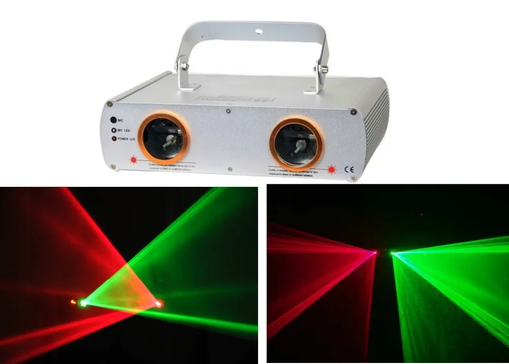 

140mW Red & Green Stage Laser Projector 2 Lens output Stage Laser Lighting DMX disco Show Stage Lights 650nm & 532nm Beam DJ