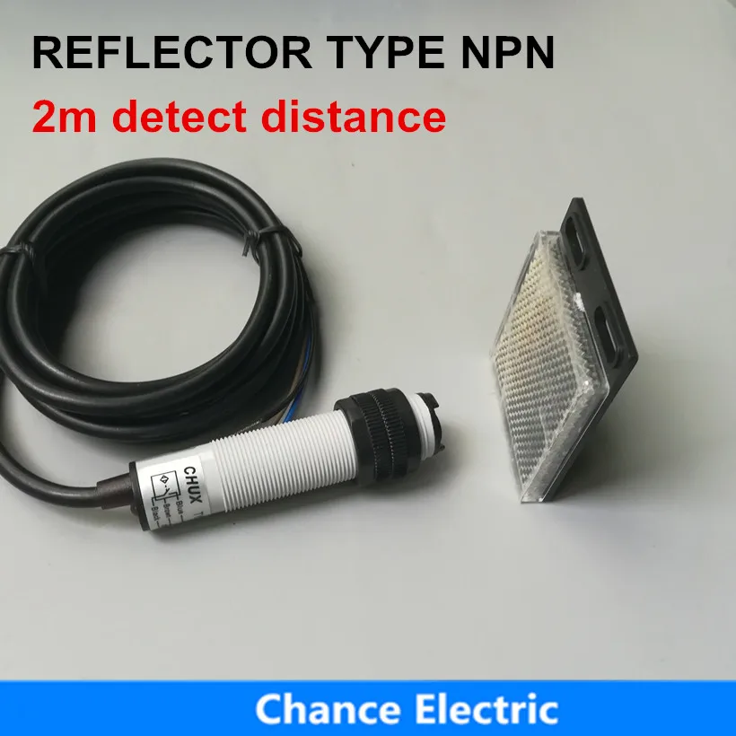 CHUX Npn Photoelectric Sensor Switch Reflector Mirror Type No+nc 4 Wires 2m Detect Distance E18-3b2nc
CHUX Npn Photoelectric Sensor Switch Reflector Mirror Type No+nc 4 Wires 2m Detect Distance E18-3b2nc