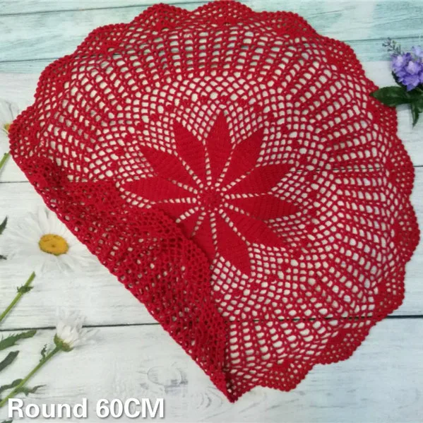 60CM Round Luxury Cotton Lace Christmas Tablecloth Handmade Crochet Doilies Table Cloth Kitchen Dining Table Cover Wedding Decor
60CM Round Luxury Cotton Lace Christmas Tablecloth Handmade Crochet Doilies Table Cloth Kitchen Dining Table Cover Wedding Decor