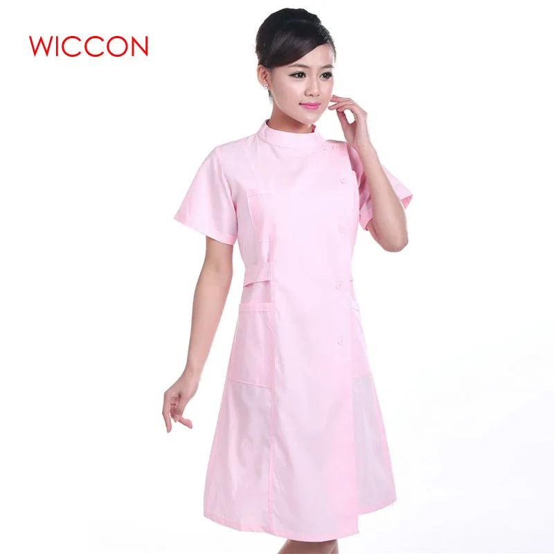 WICCON Women Pure Color Short Sleeve Nurse Uniforms Summer Round Neck Adjustable Waist Long Work Wear Hospital Medical Coat 2019
WICCON Women Pure Color Short Sleeve Nurse Uniforms Summer Round Neck Adjustable Waist Long Work Wear Hospital Medical Coat 2019
