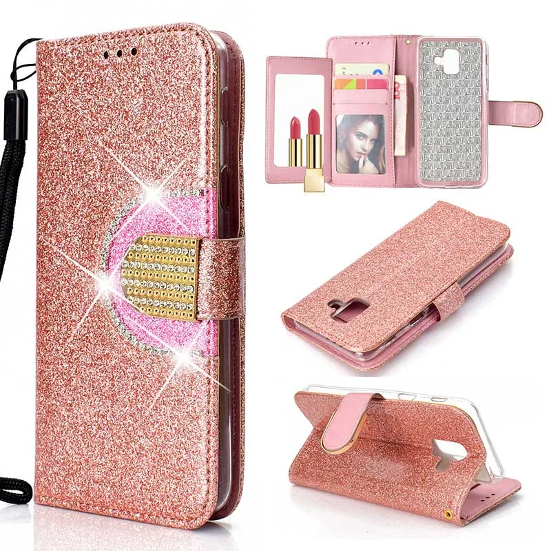 Diamond Case Mirror Cover For Samsung Galaxy S5 S6 S7 Edge S8 S9 Plus A3 A5 A6 A8 Plus J3 J5 J7 2016 2017 J2 Pro J4 J6 J8 2018 (4)