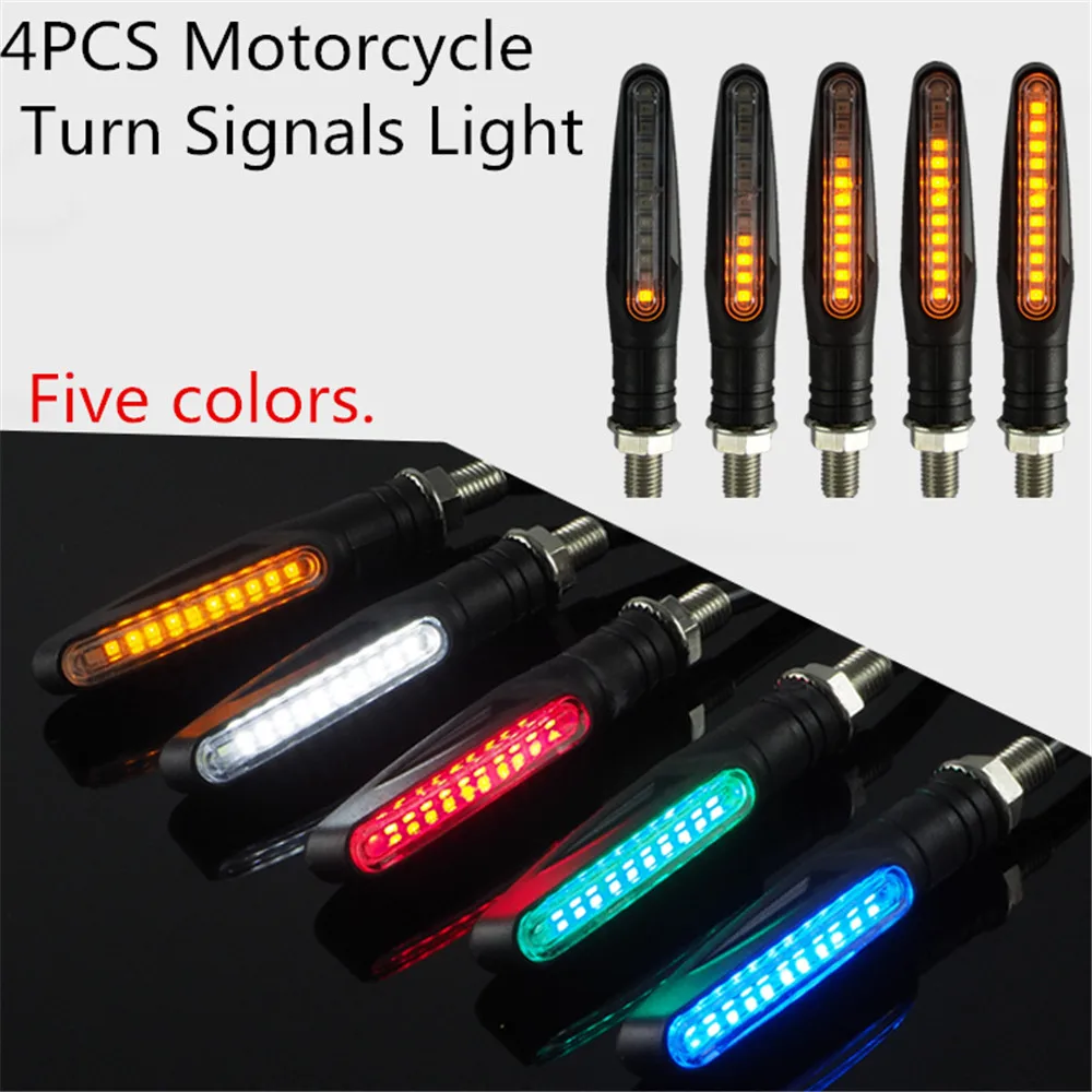 4PCS Motorcycle Turn Signals Light 12*335SMD Tail Flasher LED Flowing Water Blinker IP68 Bendable Motorcycle Flashing Lights
4PCS Motorcycle Turn Signals Light 12*335SMD Tail Flasher LED Flowing Water Blinker IP68 Bendable Motorcycle Flashing Lights