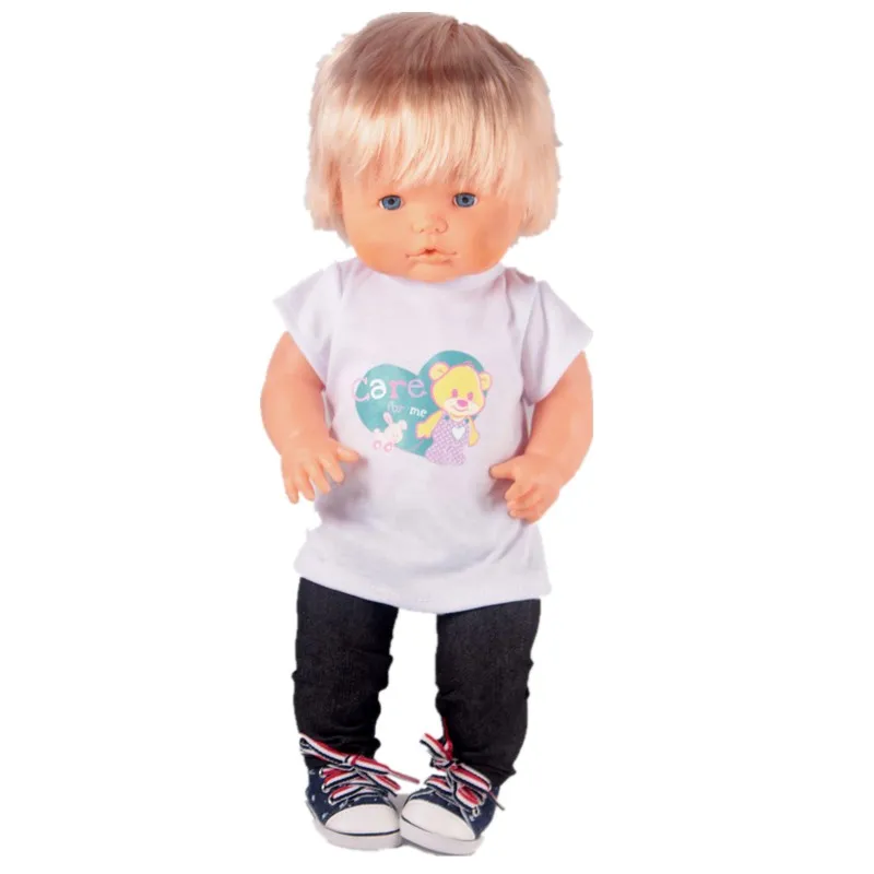Bear Heart Sports Suit Outfits For 42cm/16inch Nenuco y su Hermanita Baby Dolls Clothes White T-shirt Denim Pants With Sneakers
Bear Heart Sports Suit Outfits For 42cm/16inch Nenuco y su Hermanita Baby Dolls Clothes White T-shirt Denim Pants With Sneakers