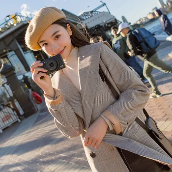 New arrival fashion women professional temperament simple plaid long blazers OL comfortable vintage elegant slim suit jacket
New arrival fashion women professional temperament simple plaid long blazers OL comfortable vintage elegant slim suit jacket