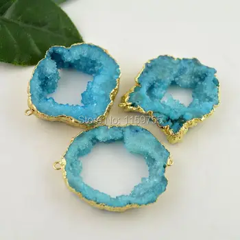 Connector Drusy Geode Connector Drusy 24k Gold Color Edge Connector in Ocean Blue Jewelry Making
Connector Drusy Geode Connector Drusy 24k Gold Color Edge Connector in Ocean Blue Jewelry Making