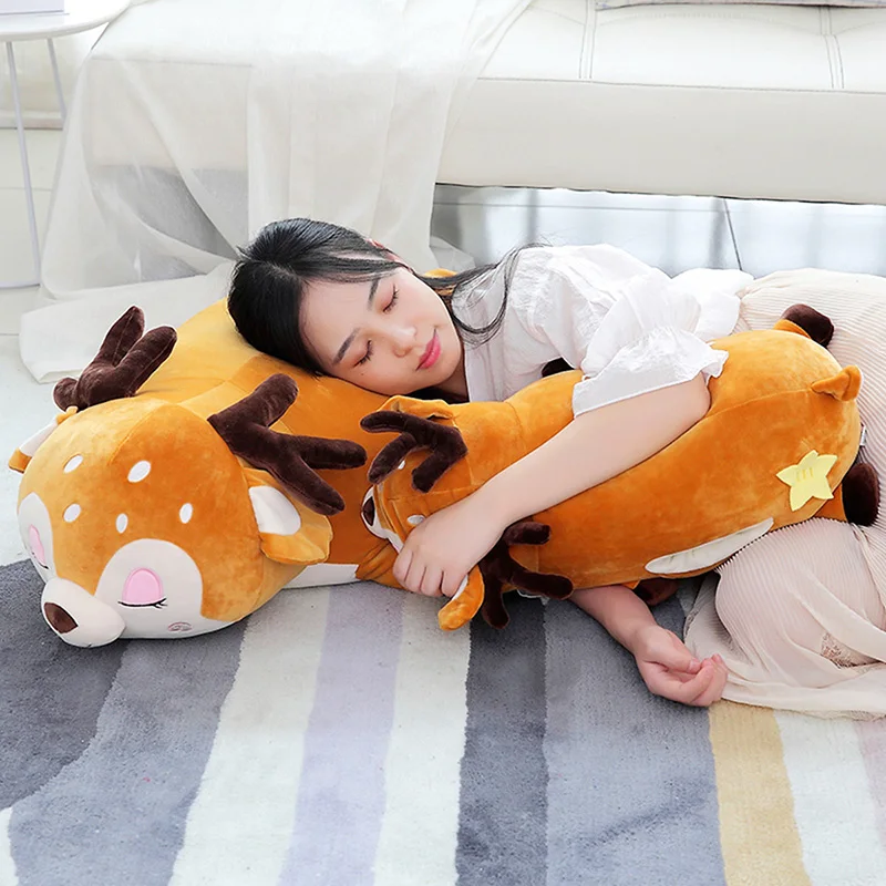 Dorimytrader hot elk plush doll pillow cute cartoon deer toys sleeping cushion baby girl birthday gift 37inch 95cm DY50547 (7)