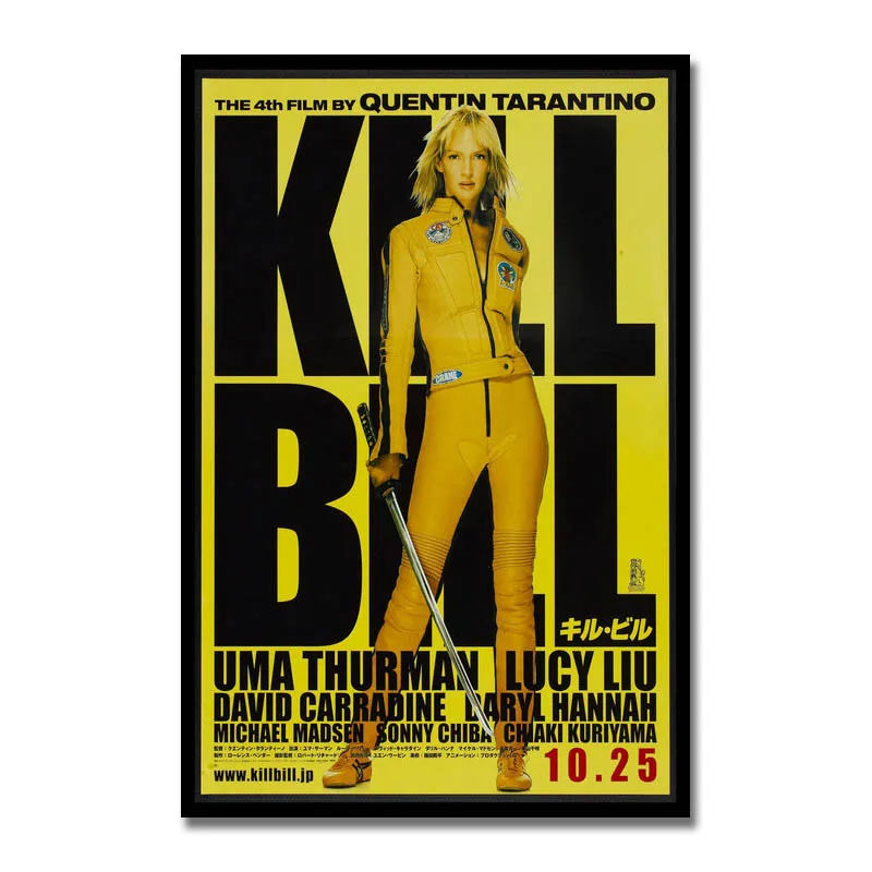 Художественный шелковый или холщовый постер с принтом Kill Bill Hot Movie 13x20 24x36 дюймов