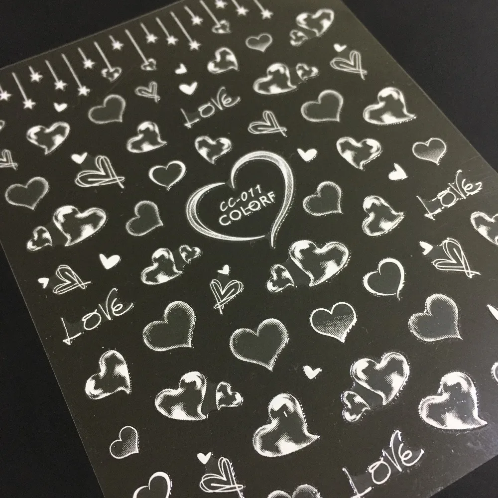 Newest CC sereis CC-011 heart 3d nail art sticker nail decal stamping export japan designs rhinestones decorations
Newest CC sereis CC-011 heart 3d nail art sticker nail decal stamping export japan designs rhinestones decorations