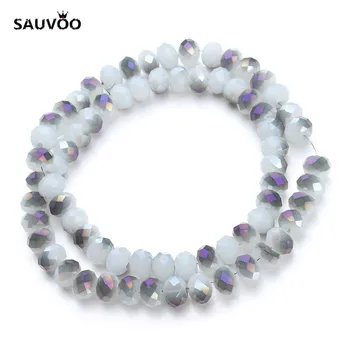 SAUVOO 2 Strand Mixed White Purple Plating Rhombus Faceted Round Lampwork Loose Spacer Beads 4mm 6mm 8mm for DIY Findings F2313
SAUVOO 2 Strand Mixed White Purple Plating Rhombus Faceted Round Lampwork Loose Spacer Beads 4mm 6mm 8mm for DIY Findings F2313