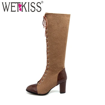 WETKISS Big Size 33-48 Women's Boots Fashion Cross tied Side Zipper Knee High Boots Women's Shoes Winter Boots Thick High Heels
WETKISS Big Size 33-48 Women's Boots Fashion Cross tied Side Zipper Knee High Boots Women's Shoes Winter Boots Thick High Heels