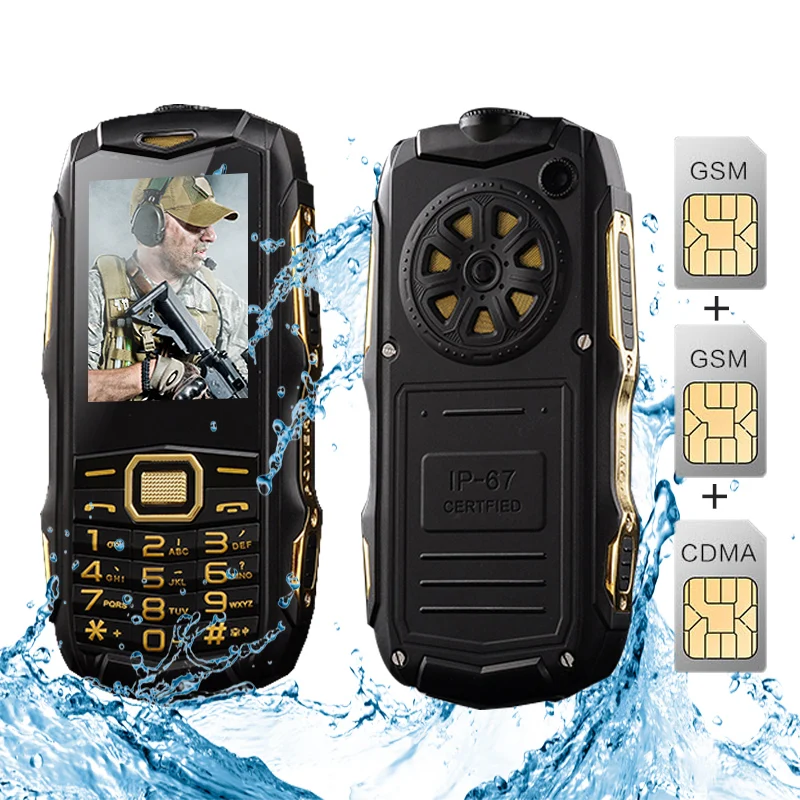 Original YSFEN Y809 Y809A Cell Phone Three SIM Cards 8800mAh GSM CDMA IP67 waterproof flashlight power bank rugged mobile phone | Мобильные