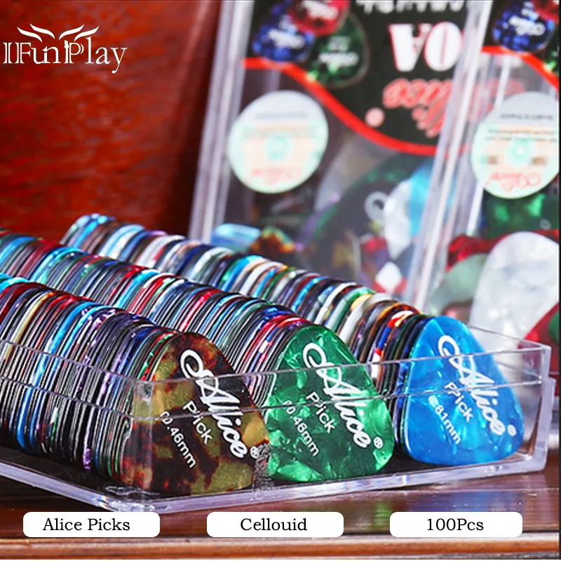 100pcs Alice Cellouid ABS Guitar Picks Acoustic Electric Guitar Picks Plectrums Guitar Accessory 0.46/0.71/0.81mm Multi Color
100pcs Alice Cellouid ABS Guitar Picks Acoustic Electric Guitar Picks Plectrums Guitar Accessory 0.46/0.71/0.81mm Multi Color