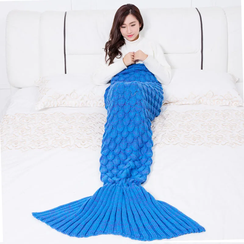 Multicolor style beauty female fish blanket sexy woman fish scale knit mermaid Slim tail blanket knitted blanket
Multicolor style beauty female fish blanket sexy woman fish scale knit mermaid Slim tail blanket knitted blanket