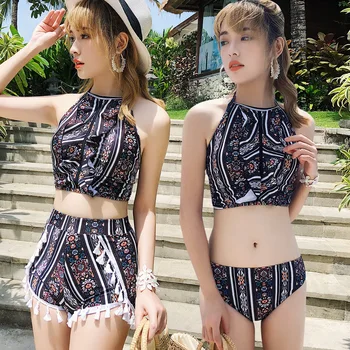 Sexy Ladies High Neck Printing Swimsuit Swim Beach Wear Bathing Suit Swimwear Three-piece Women Brazilian Push Up Bikini mayo
Sexy Ladies High Neck Printing Swimsuit Swim Beach Wear Bathing Suit Swimwear Three-piece Women Brazilian Push Up Bikini mayo