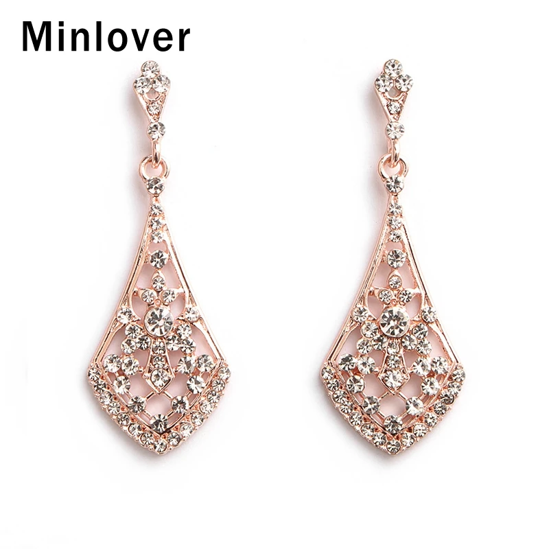 Minlover Elegant Crystal Bride Long Drop Earring for Women Rhinestone Geometric Statement Hanging Earring Wedding Jewelry EH1422
Minlover Elegant Crystal Bride Long Drop Earring for Women Rhinestone Geometric Statement Hanging Earring Wedding Jewelry EH1422