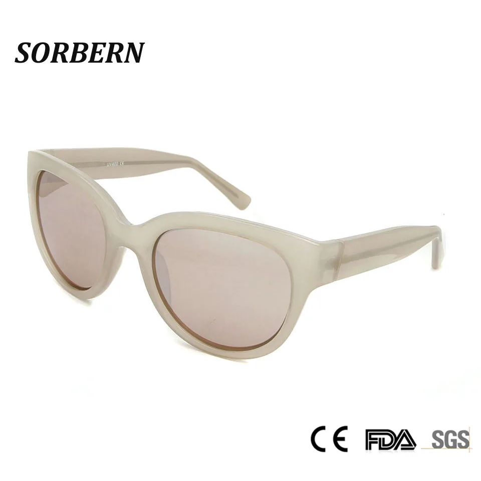 

SORBERN Women Oval Sunglasses 2019 Brand Designer Ladies Fashion Retro Mirror Pink Sun Glasses UV400 Goggles Big Frame Eyewear