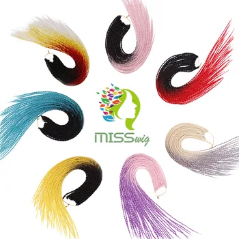 MISS WIG Ombre Senegalese Twist Hair Crochet braids 24 inch 30 Roots/pack Synthetic Braiding Hair for Women grey,blue,pink,bro
MISS WIG Ombre Senegalese Twist Hair Crochet braids 24 inch 30 Roots/pack Synthetic Braiding Hair for Women grey,blue,pink,bro
