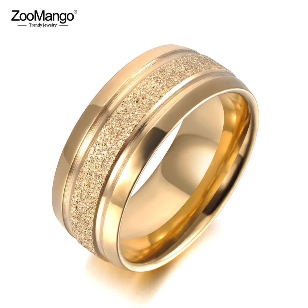 ZooMango New Gold Color Brushed Stainless Steel Couple Ring For Women Men Anniversary Ring Jewelry For Christmas Gifts ZR19040
ZooMango New Gold Color Brushed Stainless Steel Couple Ring For Women Men Anniversary Ring Jewelry For Christmas Gifts ZR19040