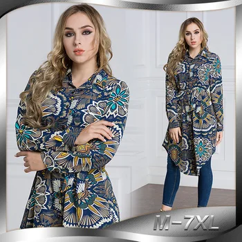 Spring Summer Women Muslim Blouses Turn-Down Collar Long Abaya turkish Floral Blouse with Sash
Spring Summer Women Muslim Blouses Turn-Down Collar Long Abaya turkish Floral Blouse with Sash
