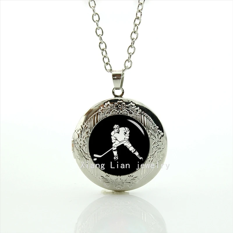 Image Collier Maxi Necklace Personalized Gift Idea Locket Necklace Ice Hockey Game Fathers Gift, Best ,silver ,accessory For Man T709