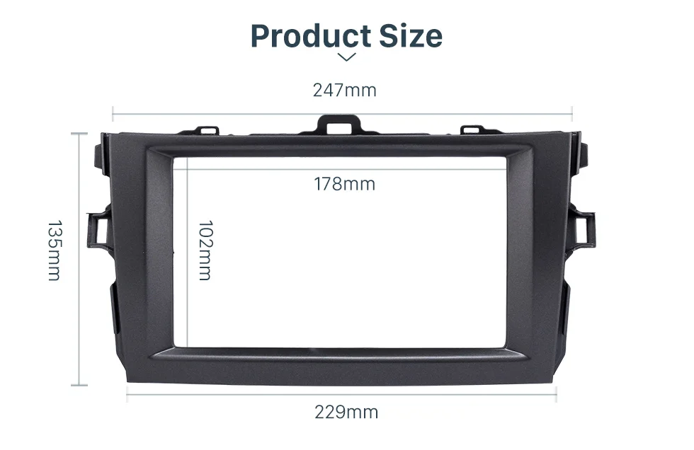Product Size Black Double Din 2008 2009 2010 Toyota Corolla Car Radio Fascia Stereo Dash Kit Audio Player Panel Plate
