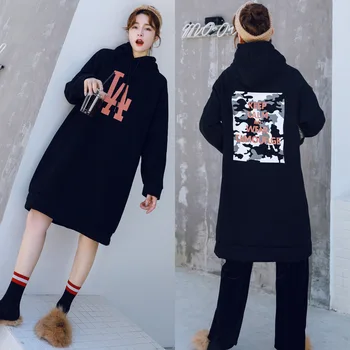 Maternity Women Winter Hooded Long Sleeve Mid-long Hoodies New Moms Cartoon Loose Fit Fashion Thick Warm Fleece Hoodies Dresses
Maternity Women Winter Hooded Long Sleeve Mid-long Hoodies New Moms Cartoon Loose Fit Fashion Thick Warm Fleece Hoodies Dresses