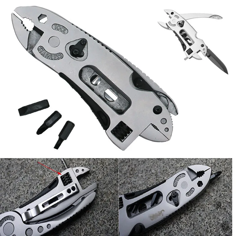 Wrench gear outdoor Fold Multi Tool Knife Repair Adjust Screwdriver survive camp jaw Plier multipurpose multifunction spanner
Wrench gear outdoor Fold Multi Tool Knife Repair Adjust Screwdriver survive camp jaw Plier multipurpose multifunction spanner