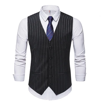 2019 gentleman Man's suit Single breasted Classic Vertical stripe vest Business clothes Jacket Man Leisure Groomsman vest Tops
2019 gentleman Man's suit Single breasted Classic Vertical stripe vest Business clothes Jacket Man Leisure Groomsman vest Tops