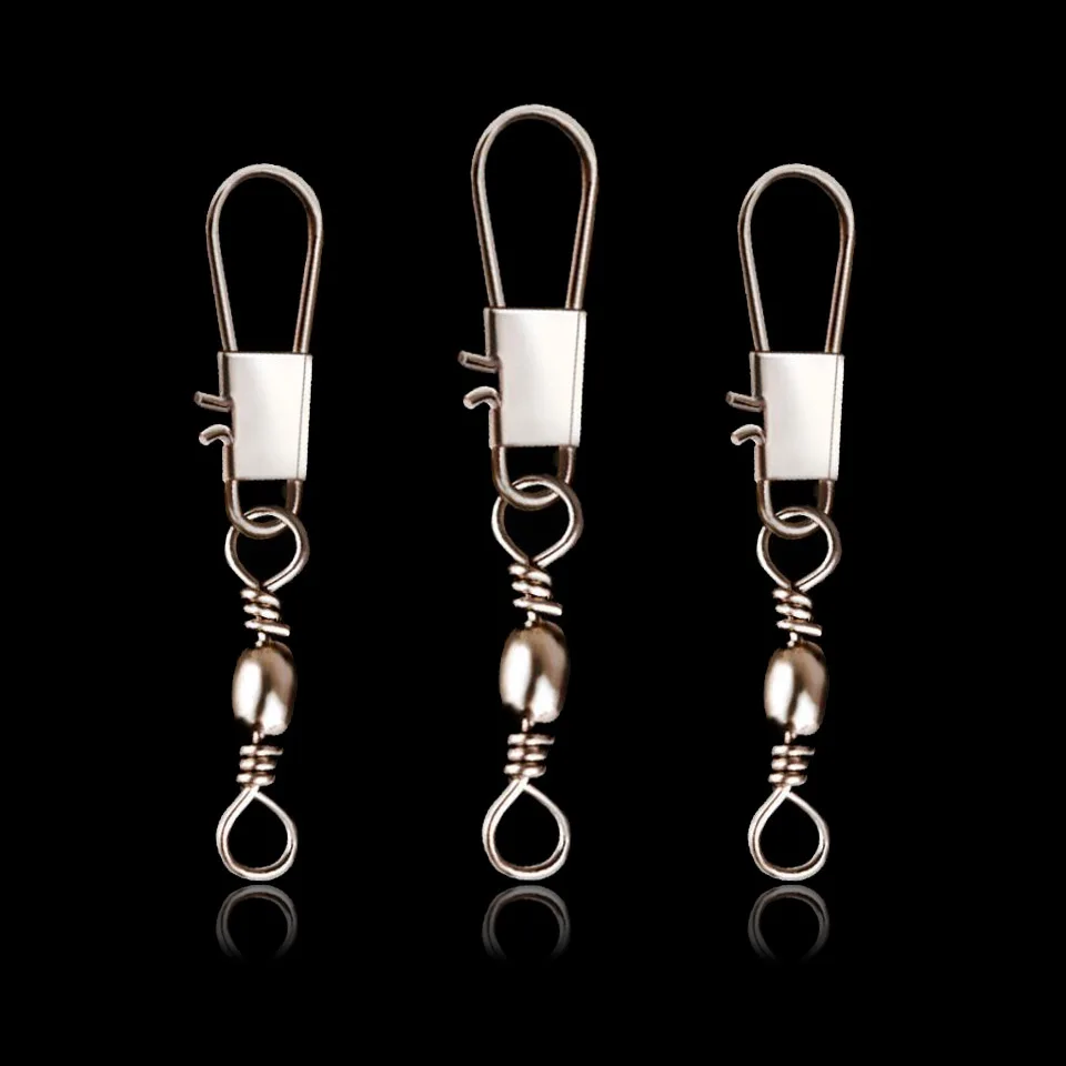 50pcs Swivels Fishing Line Connectors Rolling Swivel Fishing Bait Lure Connector Pin Fast Clip Lock
50pcs Swivels Fishing Line Connectors Rolling Swivel Fishing Bait Lure Connector Pin Fast Clip Lock