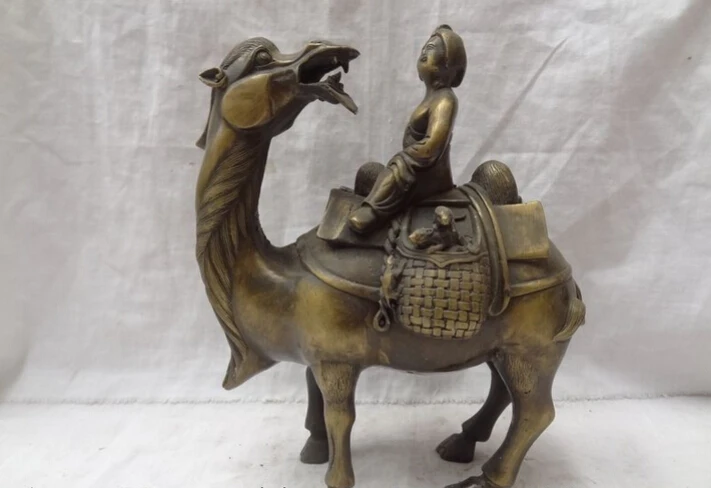 S4754 9" China Chinese Bronze Belle Zhaojun Ride Bactrian Camal Wealth Mouse Statue D0317
S4754 9" China Chinese Bronze Belle Zhaojun Ride Bactrian Camal Wealth Mouse Statue D0317