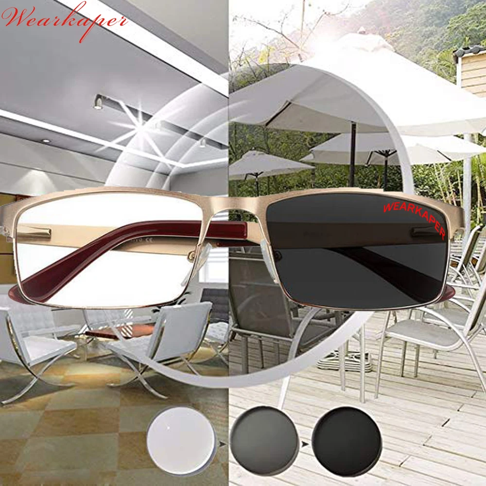 WEARKAPER Smart Gradient Glasses Transition Sun Photochromic Reading Glasses Hyperopia Presbyopia Glasses diopters 1.0 To 4.0
WEARKAPER Smart Gradient Glasses Transition Sun Photochromic Reading Glasses Hyperopia Presbyopia Glasses diopters 1.0 To 4.0