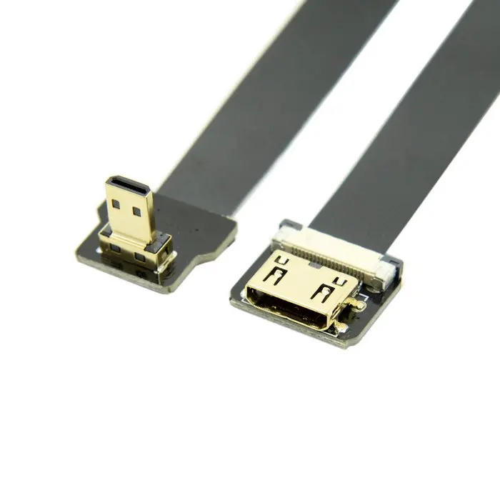 10pcs/lot 90 Degree Down Angled FPV Micro HDMI Male to Mini HDMI Female FPC Flat Cable
10pcs/lot 90 Degree Down Angled FPV Micro HDMI Male to Mini HDMI Female FPC Flat Cable