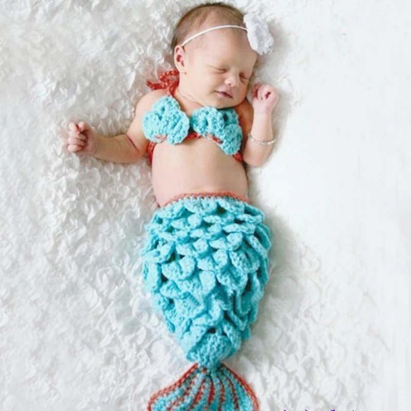 Blue Mermaid Newborn Baby Photo Photography Props Infant Handmade Outfits Crochet Knit Cocoon Set Knitted Bebe Boy Girl Costumes
Blue Mermaid Newborn Baby Photo Photography Props Infant Handmade Outfits Crochet Knit Cocoon Set Knitted Bebe Boy Girl Costumes