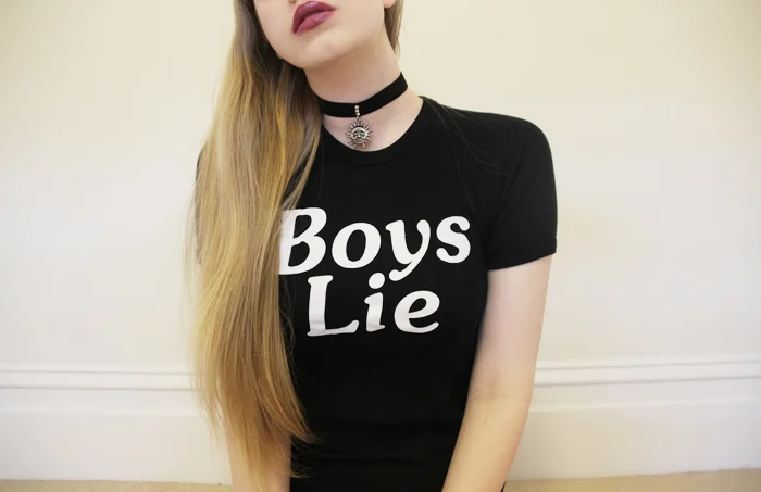 Футболка с надписью Boys Lie буквенным принтом модная одежда футболка Летний стиль