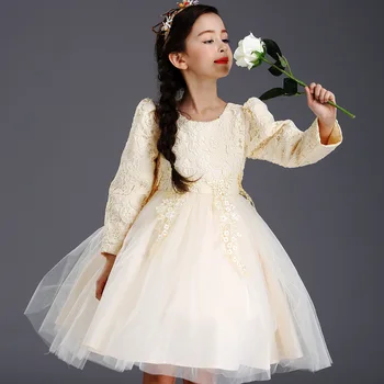 Girls Long Sleeved Autumn Korean Princess Costume Lace Dress Children Piano Kids Clothing Bow Mesh Champagne
Girls Long Sleeved Autumn Korean Princess Costume Lace Dress Children Piano Kids Clothing Bow Mesh Champagne