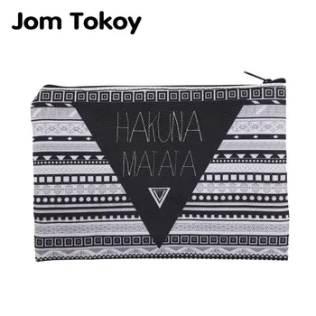 Jom Tokoy 3D Printing HakunaMatata Simple Cosmetic Bags Polyester Black and white geometry for Women Travelling
Jom Tokoy 3D Printing HakunaMatata Simple Cosmetic Bags Polyester Black and white geometry for Women Travelling