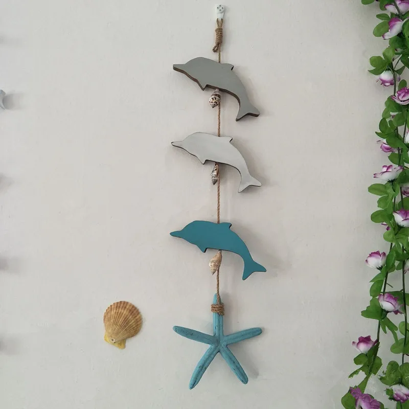 Waliicorners style resin starfish wooden fish string home decor fishing net accessories wall hanging background shooting props 10 HTB1ymDvUwHqK1RjSZFPq6AwapXay